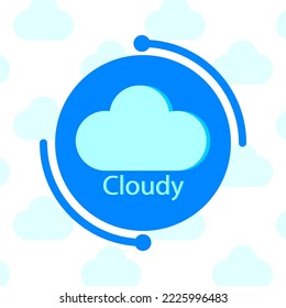 Blue cloud circle. Business communication concept. Cloud computing concept. Cloud storage icon. Vector illustration. stock image.