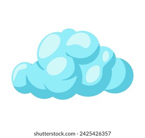 Blue cloud of colorful set. The colorful cloud illustration exhibits a cheerful aesthetic, with its vibrant hues and cartoon-inspired design bringing a sense of creativity. Vector illustration.