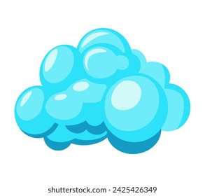 Blue cloud of colorful set. The colorful rendition of a cloud in this illustration adds a pop of vibrancy and energy to the scene. Vector illustration.