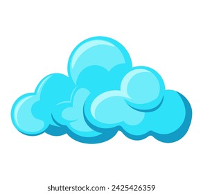 Nube azul de conjunto colorido. Esta ilustración presenta una colorida interpretación de una nube, diseñada con colores alegres y vivos que crean una atmósfera encantadora. Ilustración vectorial.