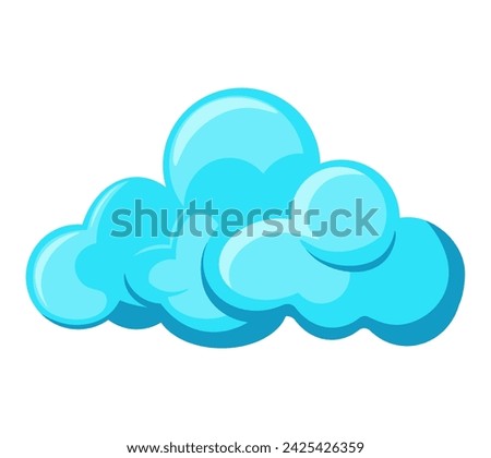 Blue cloud of colorful set. This illustration presents a colorful rendition of a cloud, designed with playful and vivid colors that create a delightful atmosphere. Vector illustration.