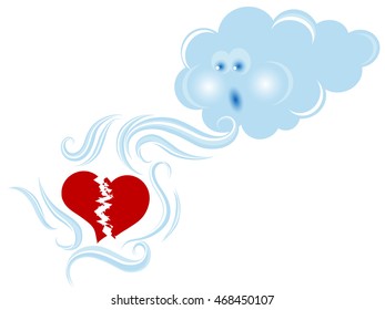 Blue cloud consoling a broken heart
