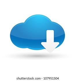 Blue Cloud Download Icon