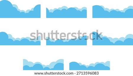 A blue cloud footer design with soft shapes and a calm, modern look.
