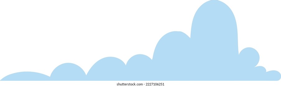 Blue cloud icon. Fluffy round sky element