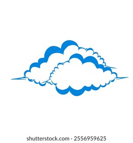 blue cloud icon illustration without background