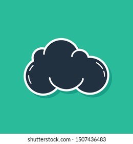 Blue Cloud icon isolated on green background.  Vector Illustration