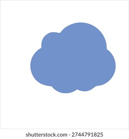 Blue Cloud Icon Isolated on White Background – Cloud Computing and Storage Symbol