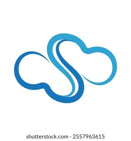 Blue cloud icon logo vector