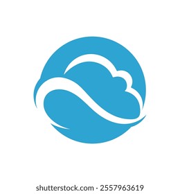 Blue cloud icon logo vector