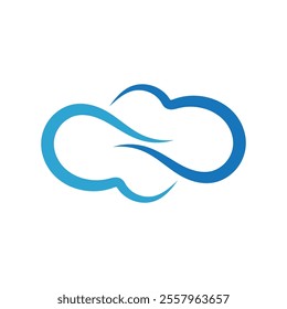 Blue cloud icon logo vector