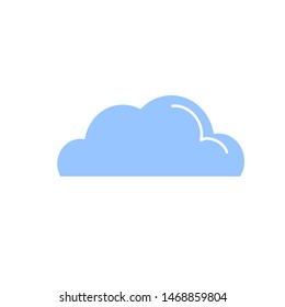 blue cloud icon vector flat design