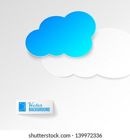 Blue cloud icon. Vector illustration.