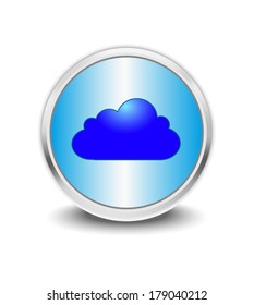 blue cloud icon, vector illustration. Flat design style 