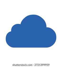 Ilustração do vetor do ícone de nuvem azul. Símbolo meteorológico plano simples para computação em nuvem, armazenamento de dados, hospedagem em rede e tecnologia digital isolada em fundo branco.