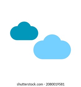 Blue cloud icons. Weather background. Outline element. Computer technology. Thin line. Vector illustration. Stock image.