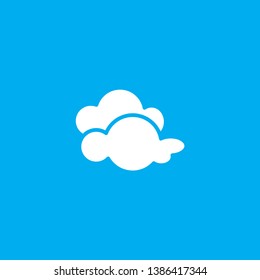 blue cloud illustration icon logo template