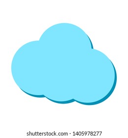blue cloud isolated on white background. vector illustration