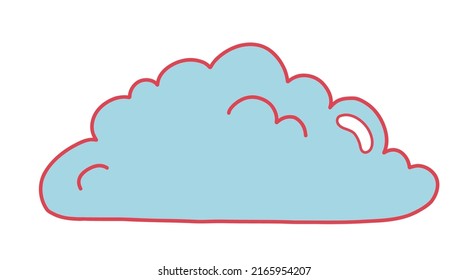 Nubes azules aisladas sobre fondo blanco. Ilustración vectorial.