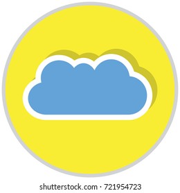 Blue cloud on yellow circle background 