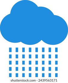 Blue cloud rain drops atmosphere cartoon image Vector Image