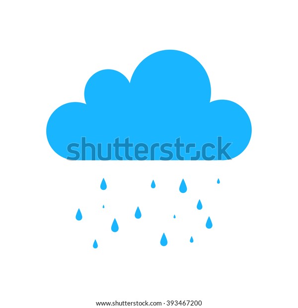 背景に青い雲の雨のアイコン 現代の単純な平らな予報の嵐の標識 天気 インターネットのコンセプト ウェブサイトデザイン ウェブボタン モバイルアプリの最新のベクター雨のシンボル ロゴイラスト のベクター画像素材 ロイヤリティフリー