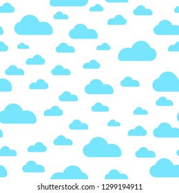 Blue cloud seamless pattern vector design baby art. Baby shower clouds , sky seamless pattern texture- Vector