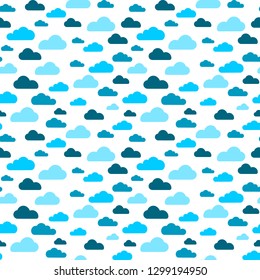 Blue cloud seamless pattern vector design baby art. Baby shower clouds , sky seamless pattern texture- Vector