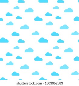 Blue cloud seamless pattern vector design baby art. Baby shower clouds , sky seamless pattern texture- Vector