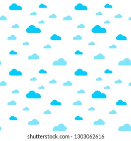 Blue cloud seamless pattern vector design baby art. Baby shower clouds , sky seamless pattern texture- Vector