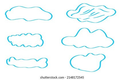 Blue cloud set isolated white vector eps good for element design