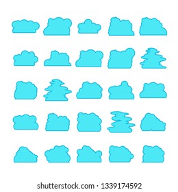 blue cloud shape collection vector