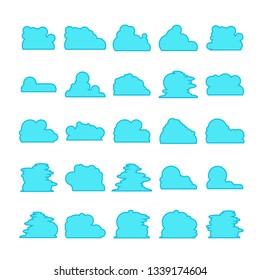 blue cloud shape collection vector
