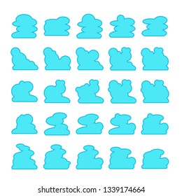 blue cloud shape collection vector