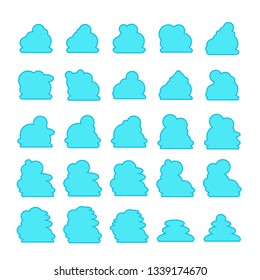 blue cloud shape collection vector