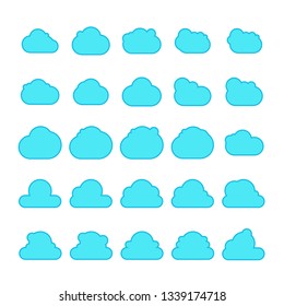 blue cloud shape collection vector