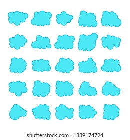 blue cloud shape collection vector