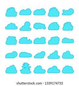 blue cloud shape collection vector