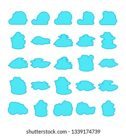 blue cloud shape collection vector