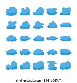blue cloud shape icons collection vector