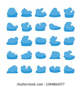 blue cloud shape icons collection vector