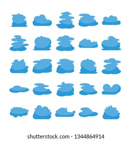 blue cloud shape icons collection vector