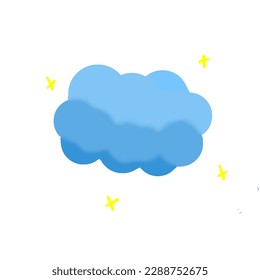 Cielo de nubes azules y estrellas