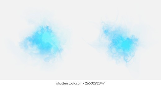 Blue cloud of smoke, steam, fog with soft texture on dark background. Abstract air effect for background compositions, overlay effects and modern digital projects.