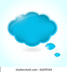 Blue cloud speech bubble