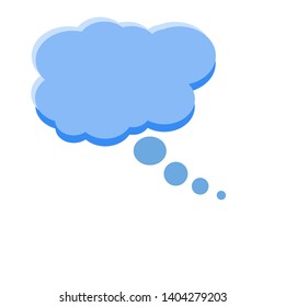 Blue cloud. To tell. Thoughts. Simple 3d style