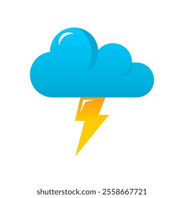 Blue cloud thunderstorm rainy season icon vector design