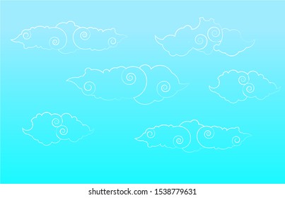Blue cloud vector design in the background