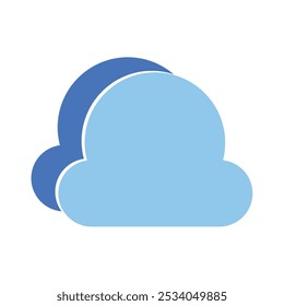 Símbolo azul del icono del Vector de la nube. nubes de la historieta en diseño plano. Climas de ilustración de previsión de símbolos.