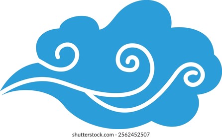 Blue Cloud Vector Illustration with Chinese Batik style decoration. suitable for Islamic design style, Ramadan, Eid al-Fitr and Eid al-Adha decoration. EPS 10 Format